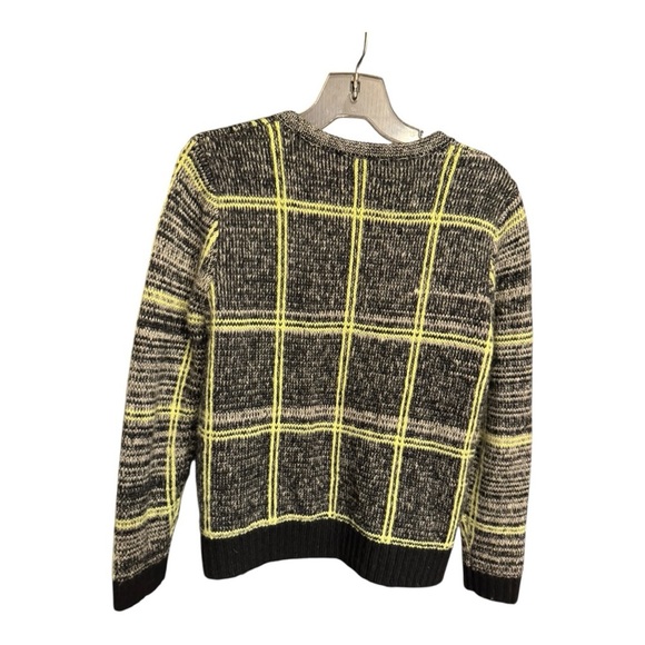 Vintage Handmade Neon Plaid Knit Sweater Women’s Size Large - Picture 2 of 4